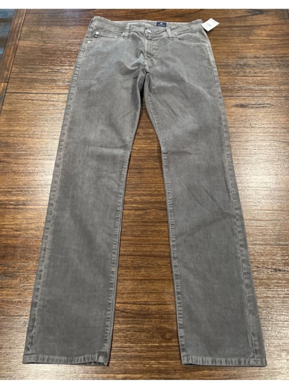 AG Graduate Tailored Corduroy Pant Mens 32x34 Gray Slim Stretch Lightweight Fall